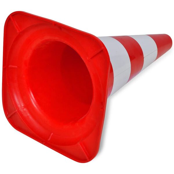 vidaXL Cône de signalisation réfléchissant 10 pcs 50 cm Rouge et blanc