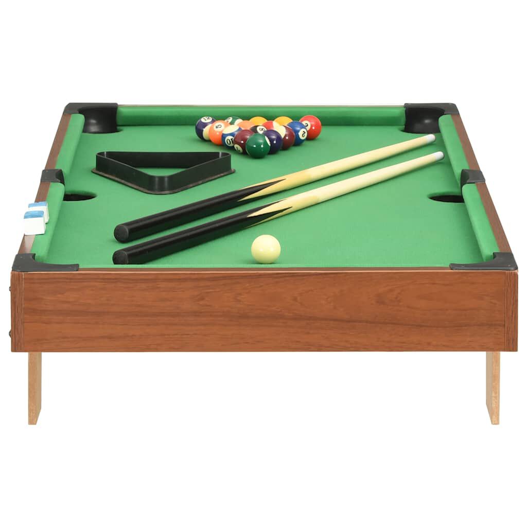 vidaXL Mini table de billard 3 pieds 92x52x19 cm Marron et vert
