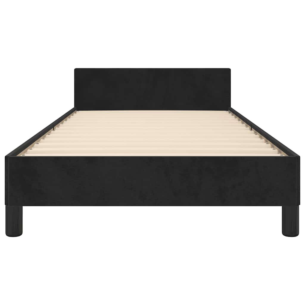 vidaXL Cadre de lit et tête de lit sans matelas noir 90x200 cm velours