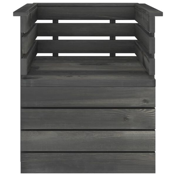 vidaXL Fauteuil de jardin Bois de pin massif Gris foncé