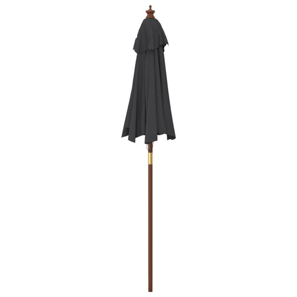 vidaXL Parasol de jardin avec mât en bois noir 196x231 cm