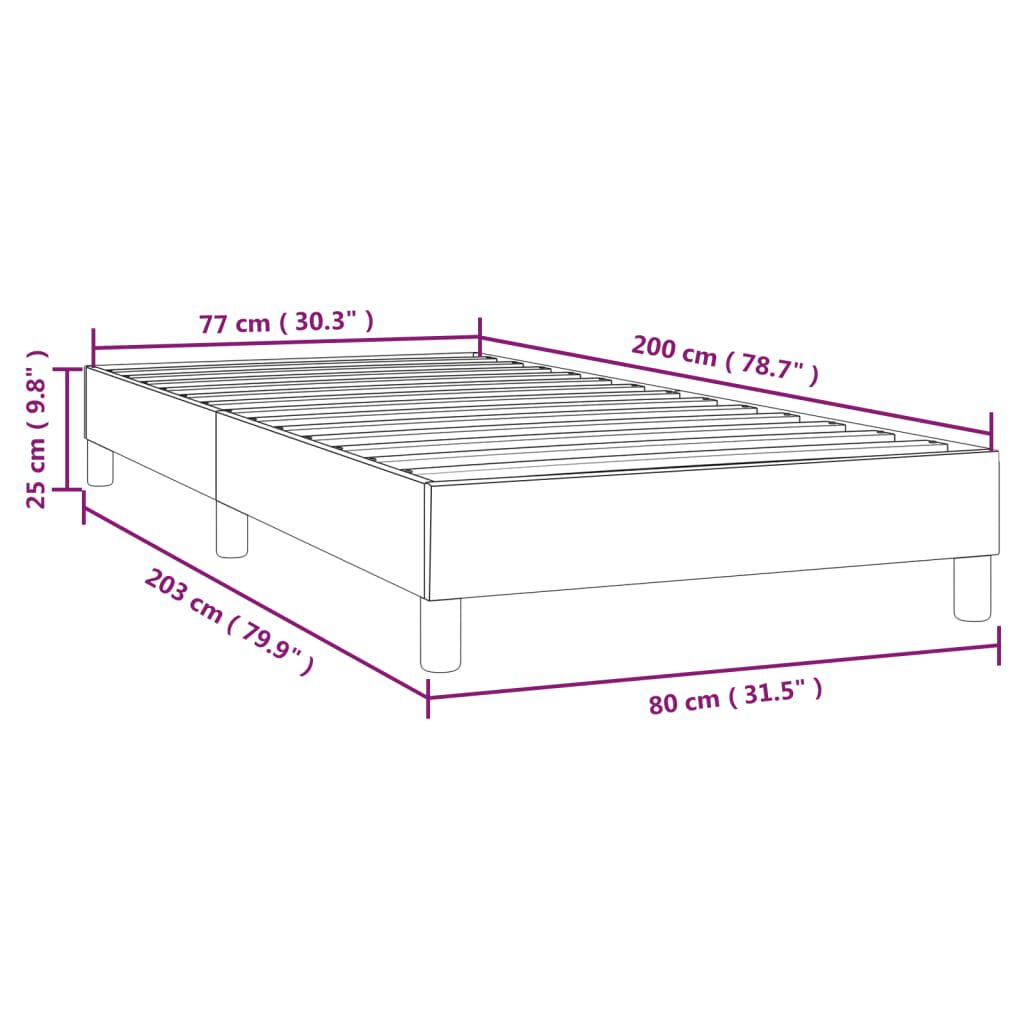 vidaXL Cadre de lit sans matelas gris foncé 80x200 cm tissu