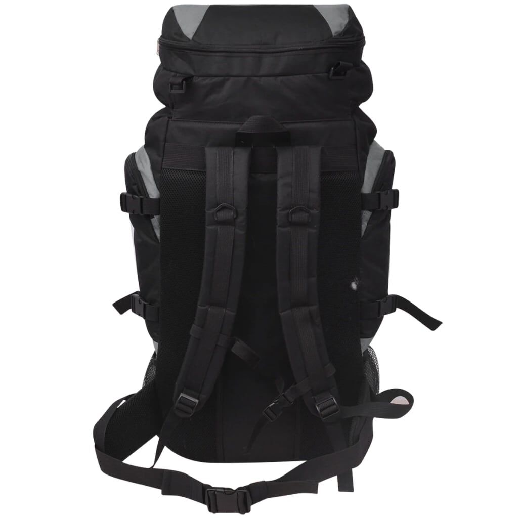 vidaXL Sac à dos de randonnée XXL 75 L noir et gris