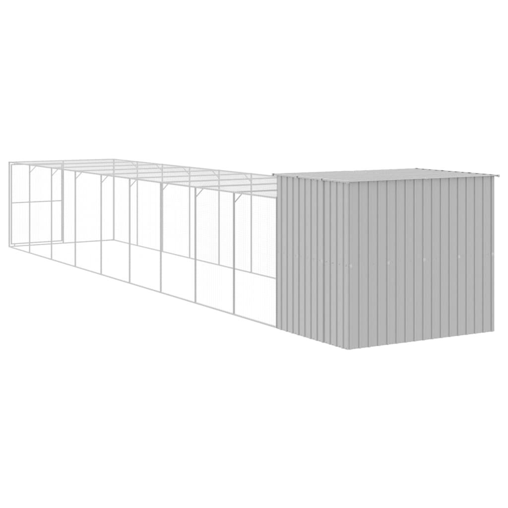 vidaXL Niche pour chien avec cour gris clair 214x1069x181 cm