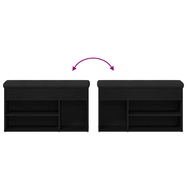 Banc de rangement vidaXL Chêne noir 80x30x45 cm Bois aggloméré