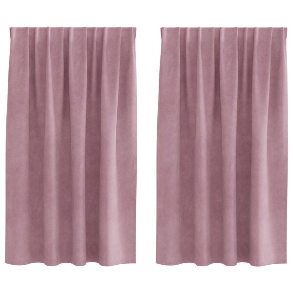 Rideaux occultants vidaXL avec bande supérieure 2 pcs Velours Rose Foncé