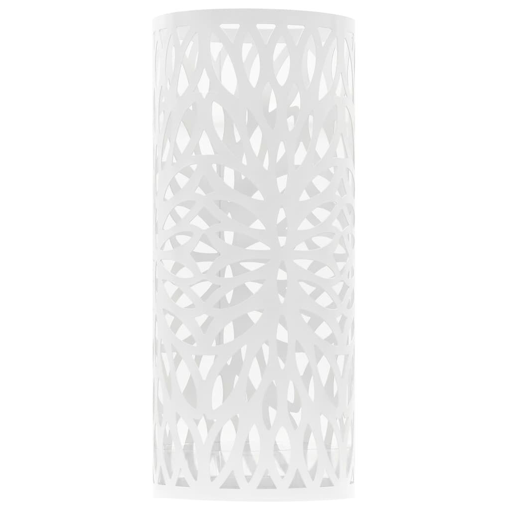 vidaXL Porte-parapluie Feuilles Acier Blanc