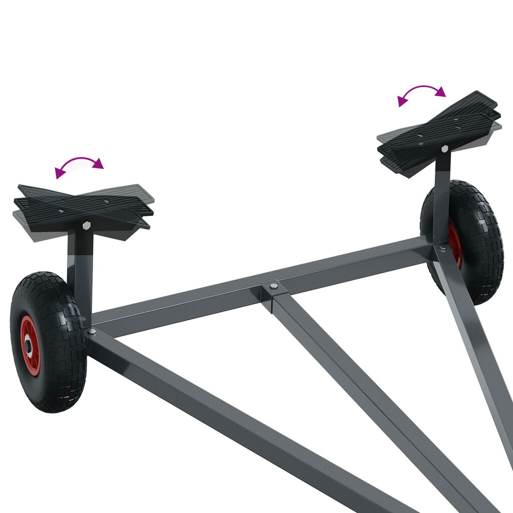 vidaXL Remorque de bateau 212-302 cm Longueur ajustable 160 kg Acier