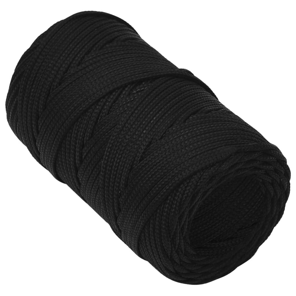 vidaXL Corde de travail Noir 2 mm 25 m Polyester