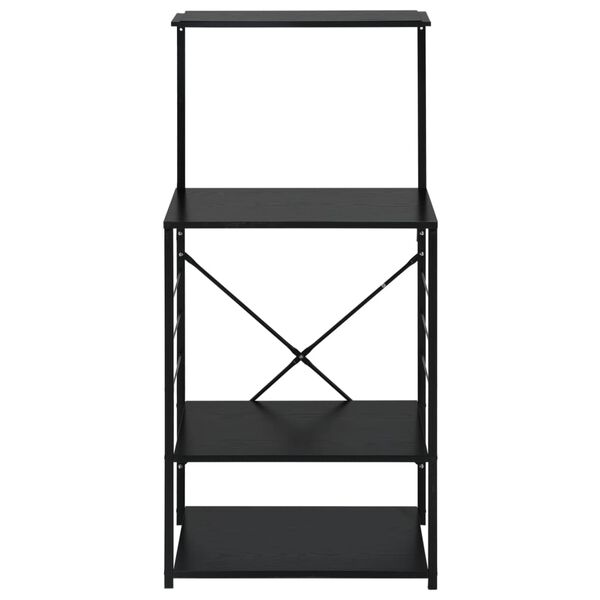 vidaXL Armoire à four à micro-ondes noir 60x39,6x123cm bois ingénierie