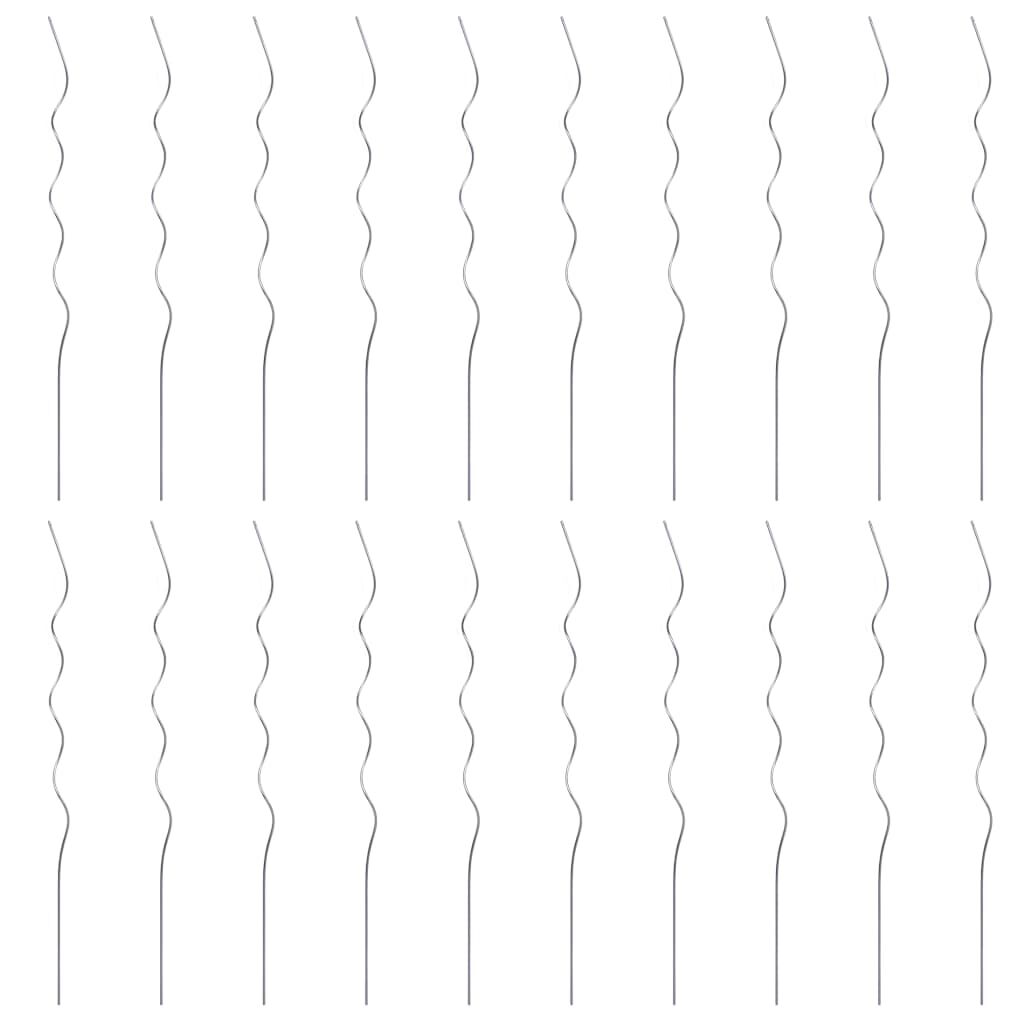 vidaXL Supports de plantes en spirale 20 pcs Acier galvanisé 110 cm