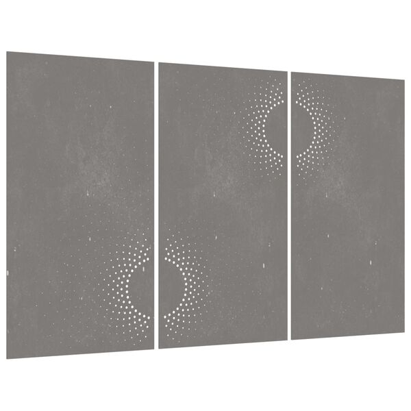 vidaXL Décorations murales jardin 3 pcs 105x55 cm design du soleil