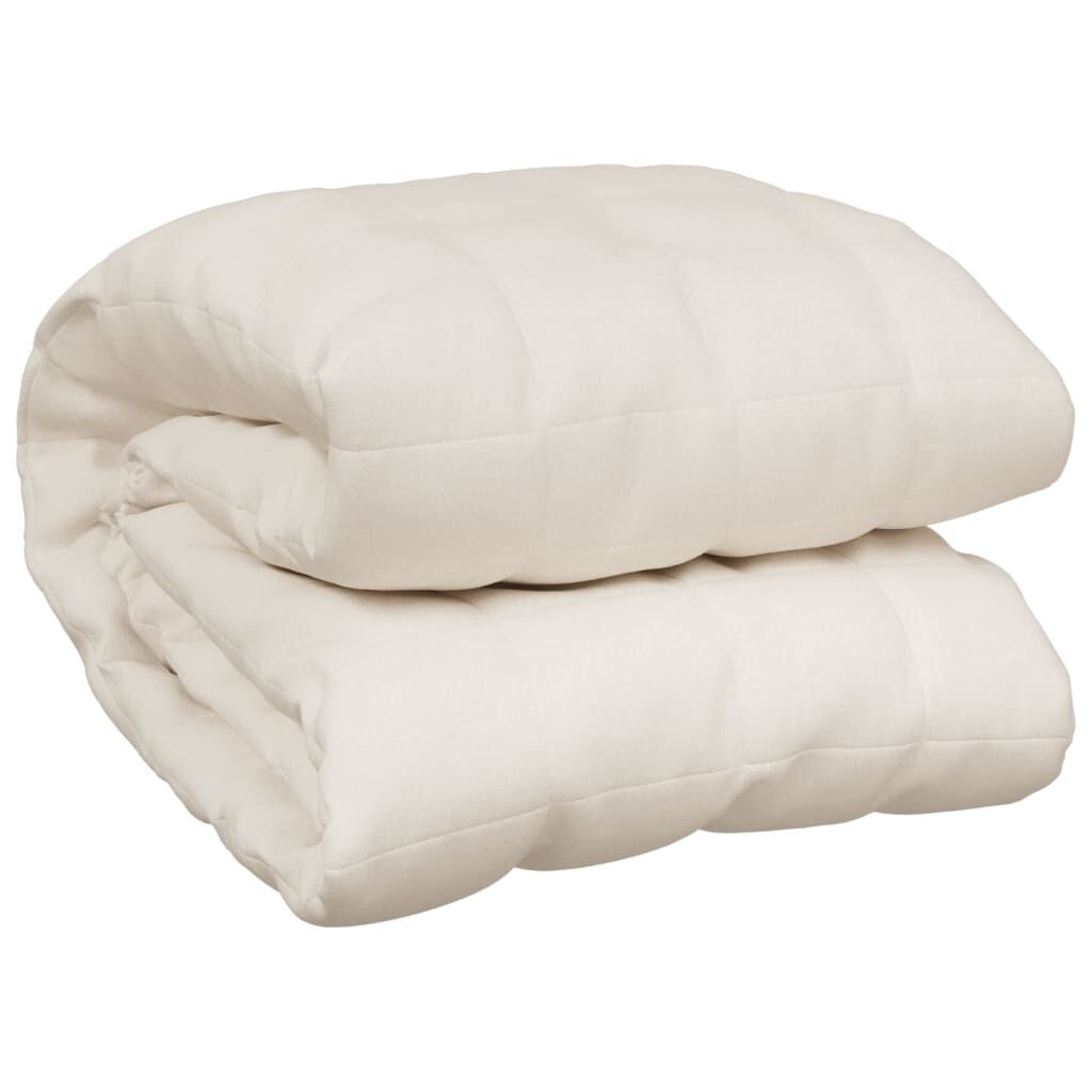 vidaXL Couverture lestée Crème clair 135x200 cm 6 kg Tissu