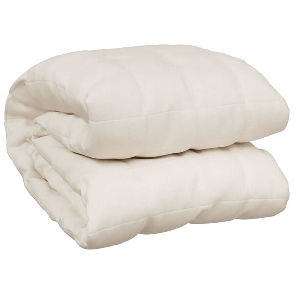 vidaXL Couverture lestée Crème clair 135x200 cm 6 kg Tissu