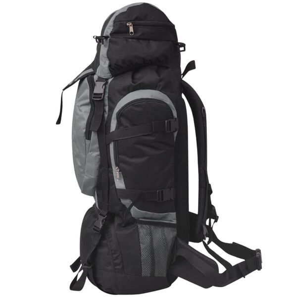vidaXL Sac à dos de randonnée XXL 75 L noir et gris