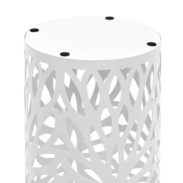 vidaXL Porte-parapluie Feuilles Acier Blanc