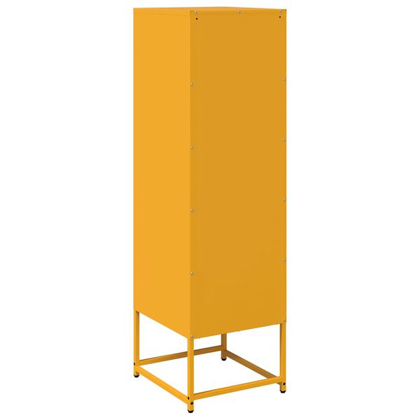 vidaXL Buffet haut jaune moutarde 36x39x123 cm acier laminé à froid