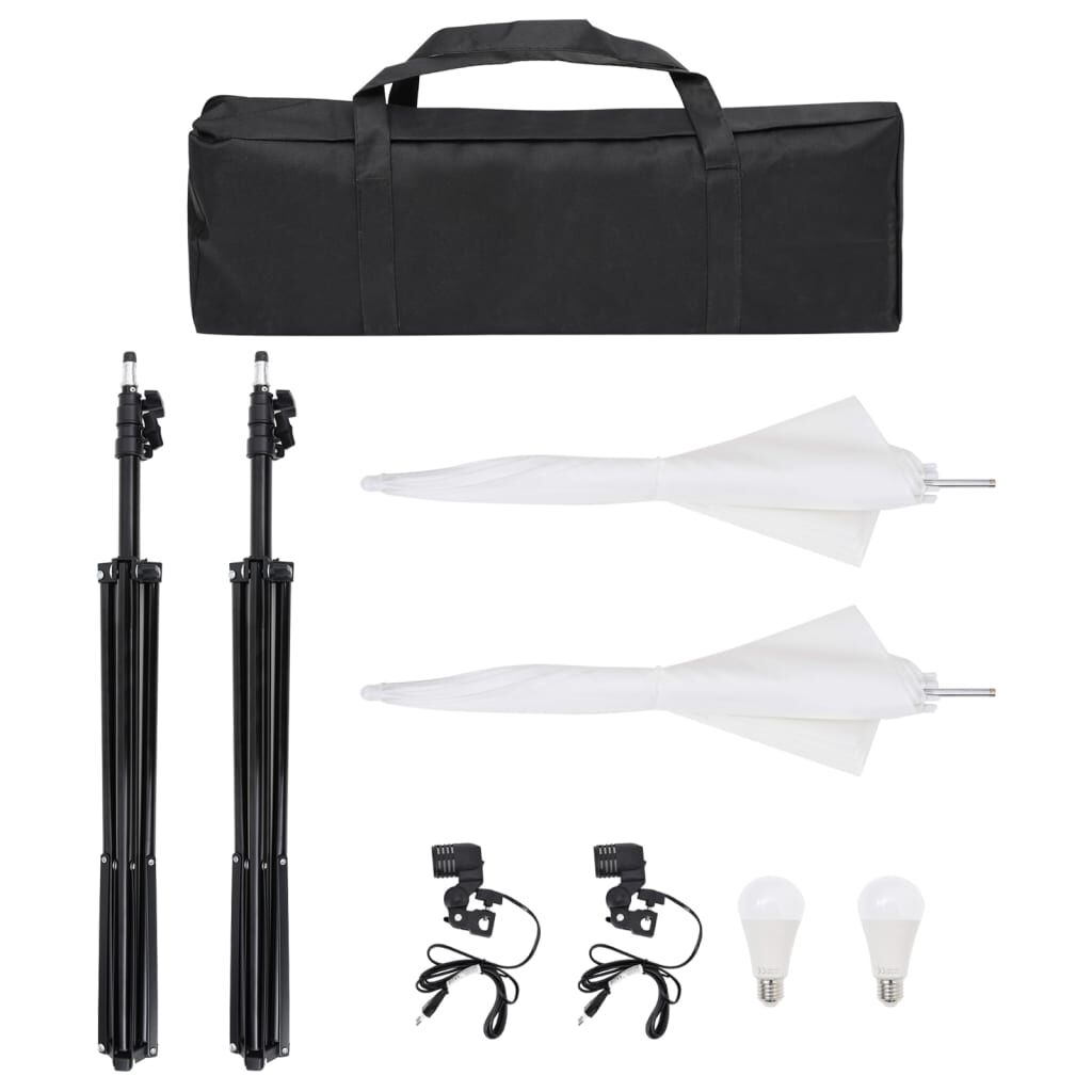 vidaXL Kit de studio photo avec éclairage toile de fond et réflecteur