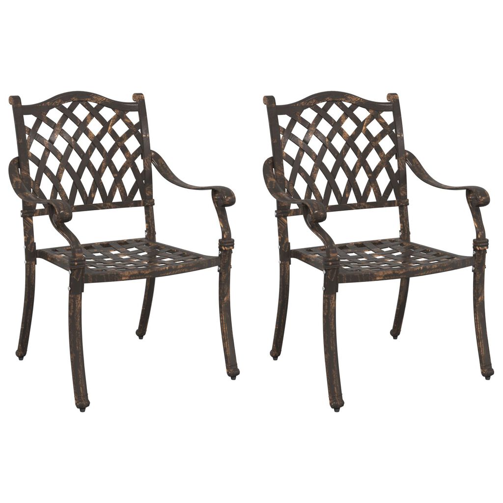 Fauteuils de jardin vidaXL 2 pcs en aluminium bronze