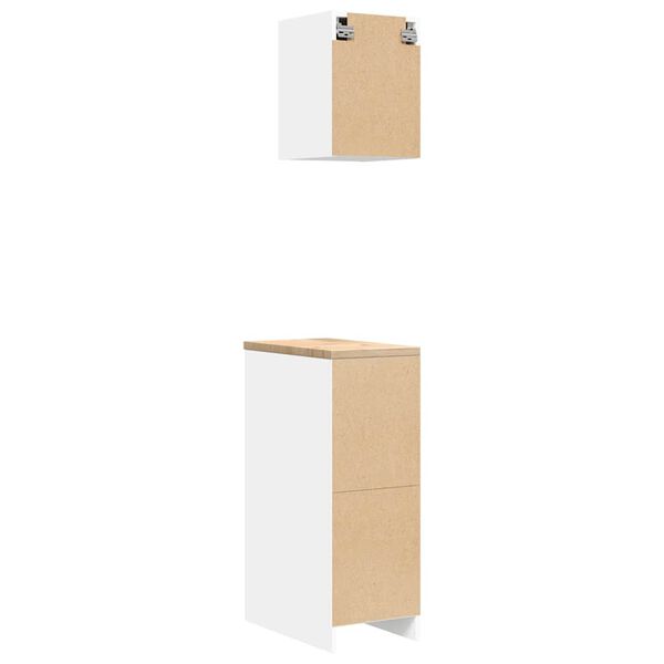 vidaXL Armoires de garage 2 pcs blanc bois d'ingénierie