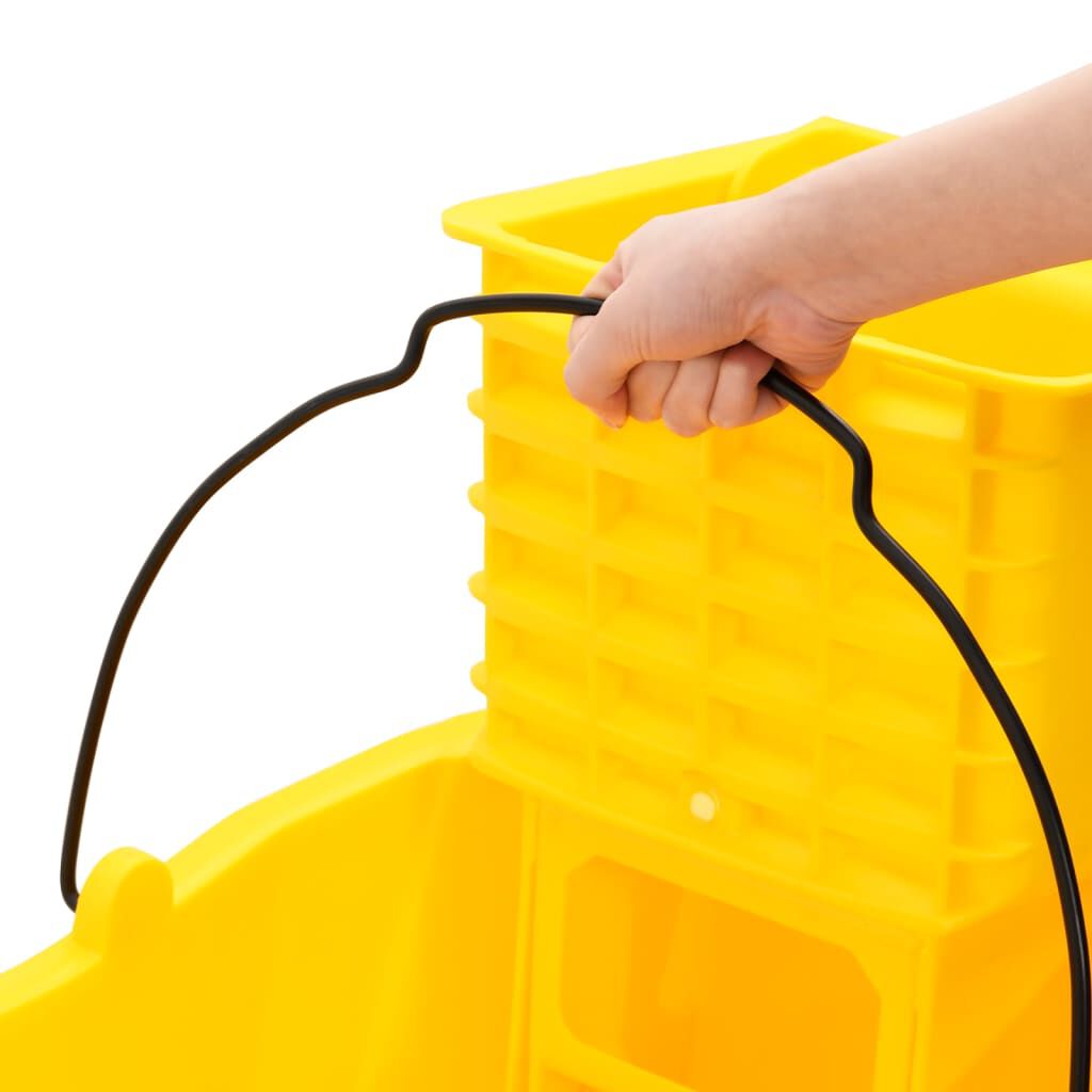 vidaXL Seau à serpillière avec essoreuse et roues jaune 36 L PP