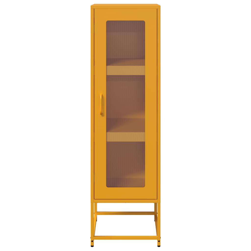 vidaXL Buffet haut jaune moutarde 36x39x123 cm acier laminé à froid