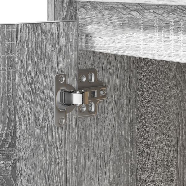 vidaXL Table de chevet avec LED Gris Sonoma 50x34,5x50 cm