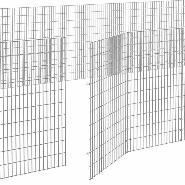 vidaXL Enclos pour animaux en liberté 24 panneaux fer galvanisé