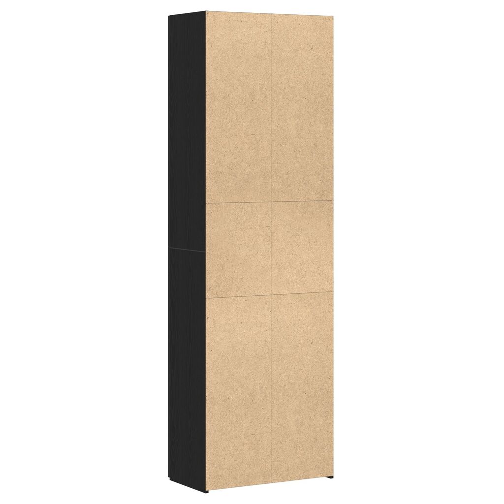 Armoire de bureau vidaXL Noir Chêne 60x32x190 cm en bois composite