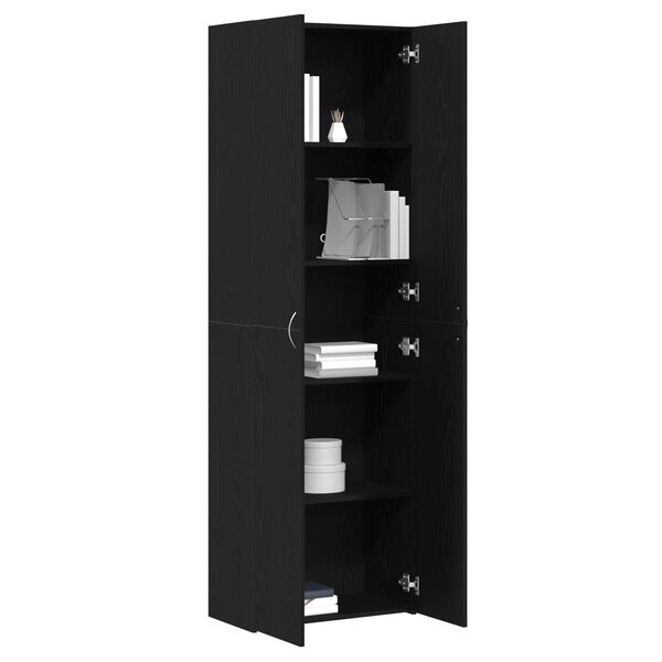 Armoire de bureau vidaXL Noir Chêne 60x32x190 cm en bois composite