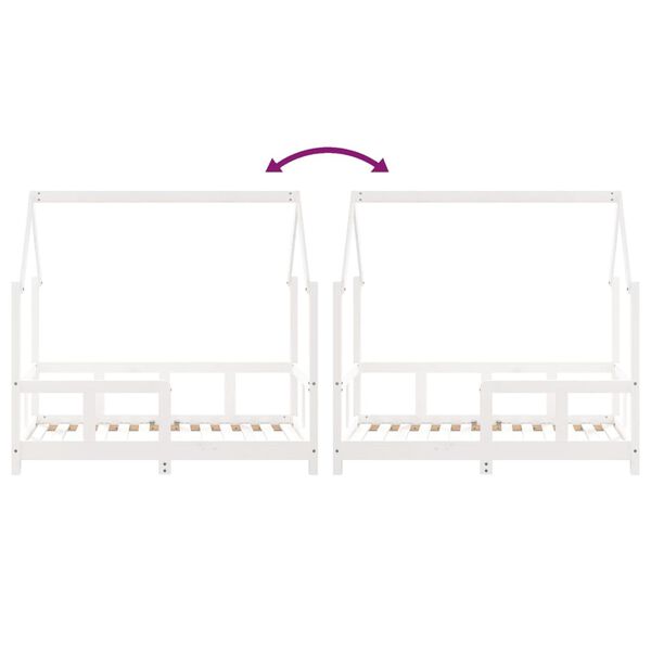 vidaXL Cadre de lit pour enfant blanc 70x140 cm bois de pin massif