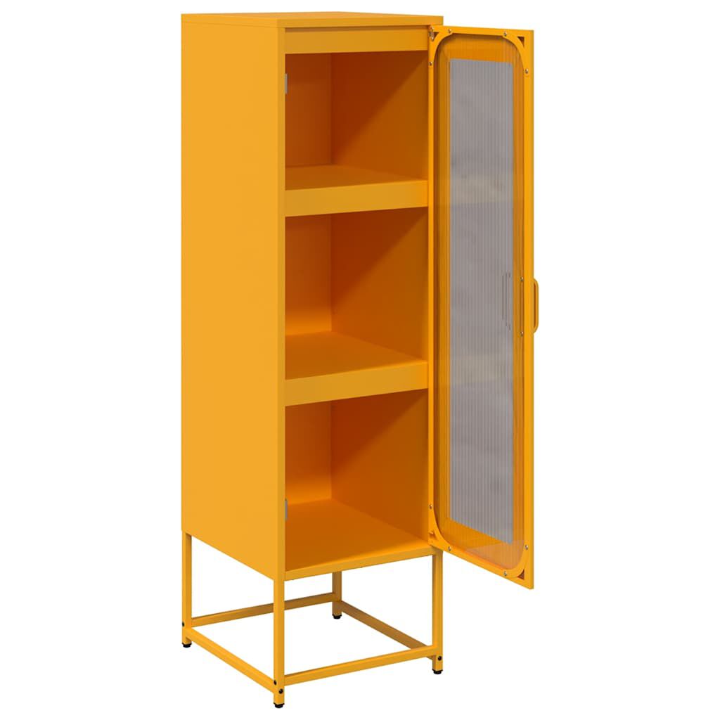 vidaXL Buffet haut jaune moutarde 36x39x123 cm acier laminé à froid