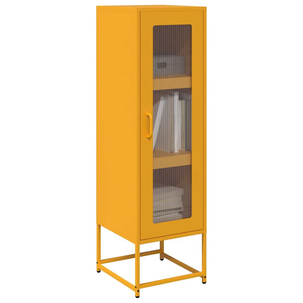 vidaXL Buffet haut jaune moutarde 36x39x123 cm acier laminé à froid