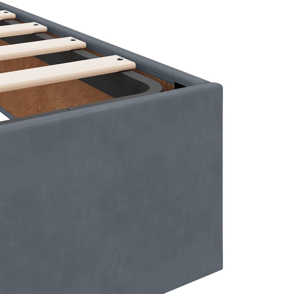 vidaXL Cadre de lit ottoman sans matelas gris foncé 80x200 cm velours