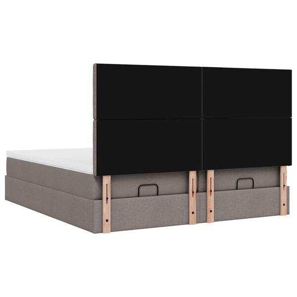 VidaXL Cadre de lit ottoman avec matelas taupe 200x200cm tissu