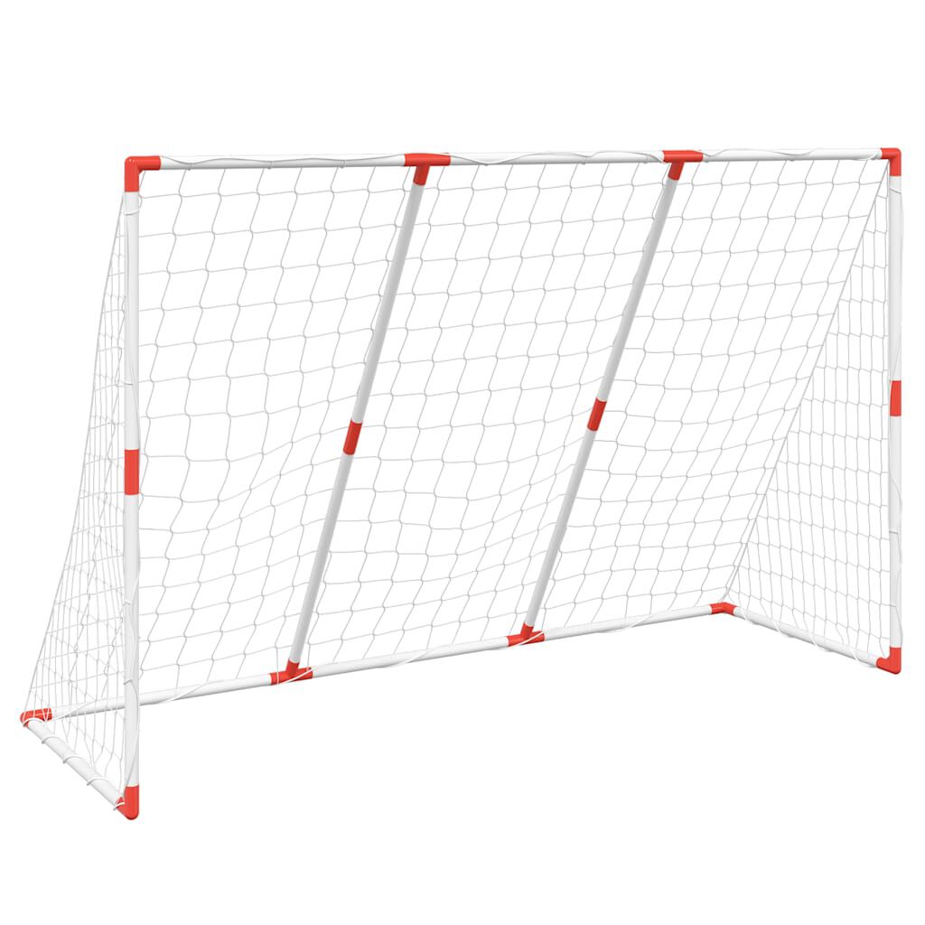 vidaXL But de football pour enfants avec ballons 2 en 1 blanc