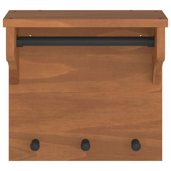 vidaXL Porte-manteau mural SANDNES 43x30x42 cm bois massif pin
