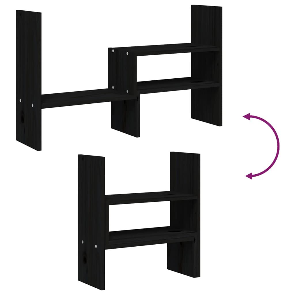 vidaXL Support pour moniteur Noir (39-72)x17x43 cm Bois de pin solide
