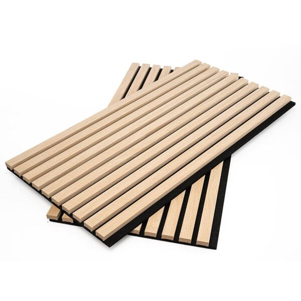 WallArt Panneaux muraux acoustiques Aku chêne clair 4 pcs
