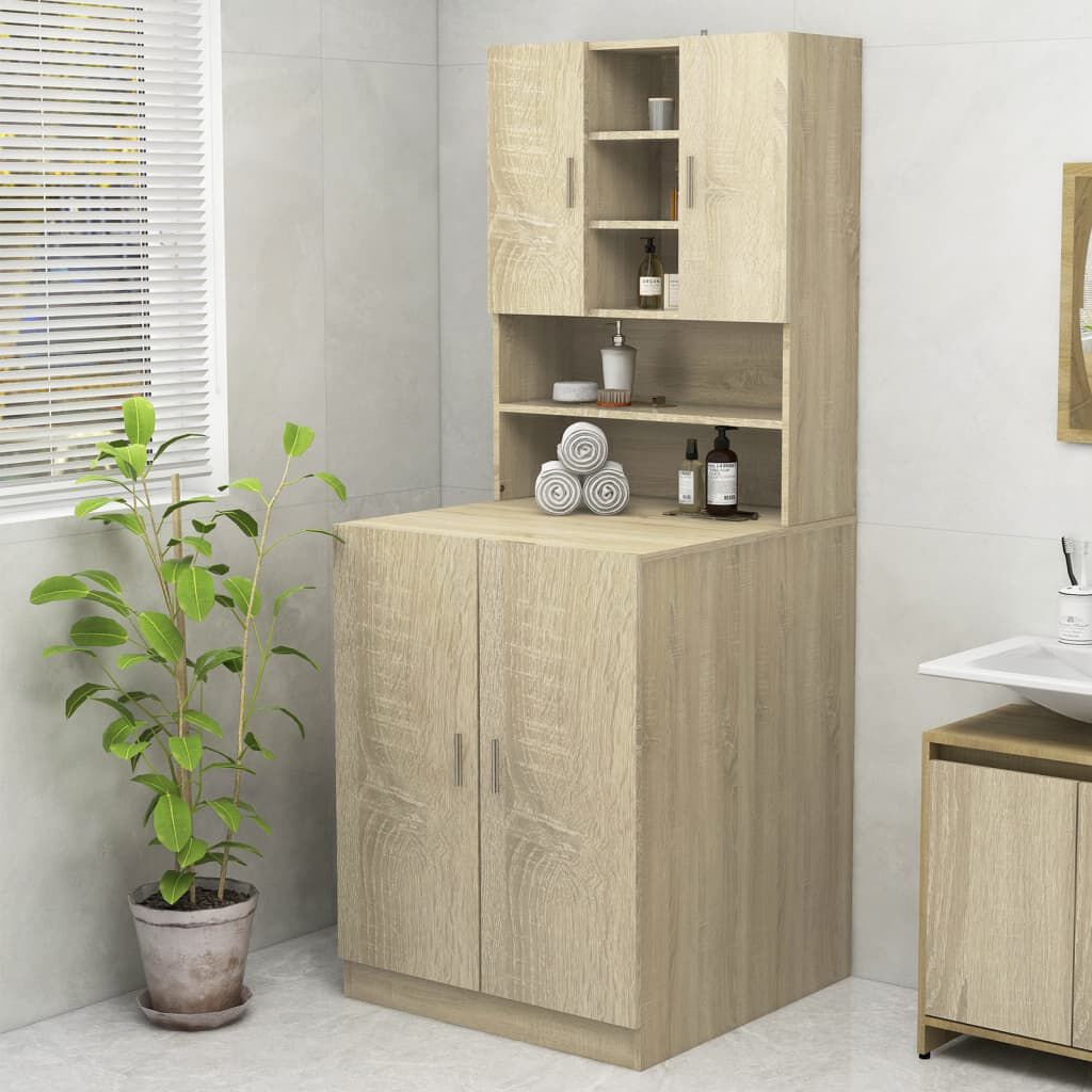 vidaXL Meuble pour machine à laver Chêne sonoma 70,5x25,5x90 cm