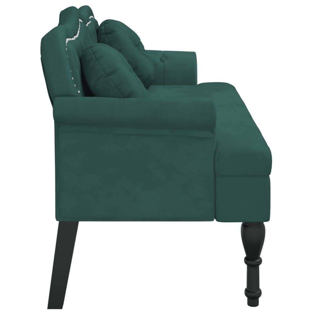 vidaXL Banc avec coussins vert foncé 120,5x65x75 cm velours