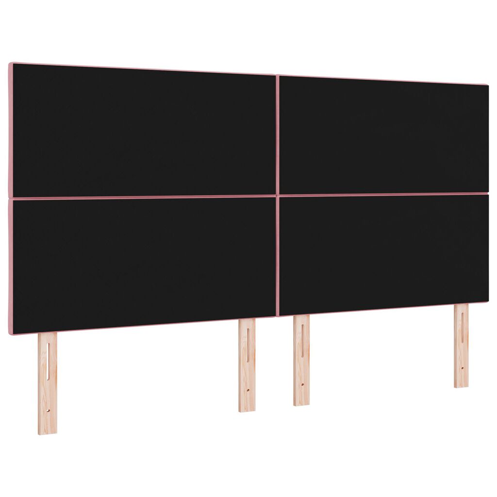 vidaXL Tête de lit en velours rose avec motif de blocs diamant de 180 cm