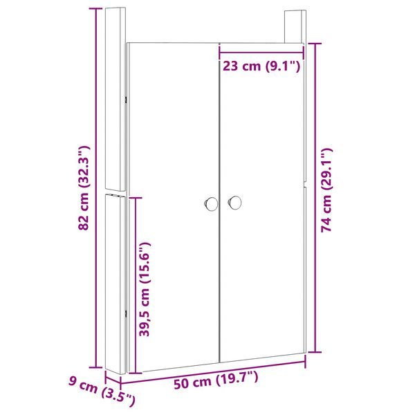 vidaXL Portes de cuisine extérieure 50x9x82 cm en bois de pin massif