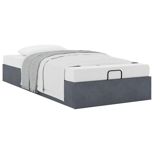 vidaXL Cadre de lit ottoman sans matelas gris foncé 80x200 cm velours