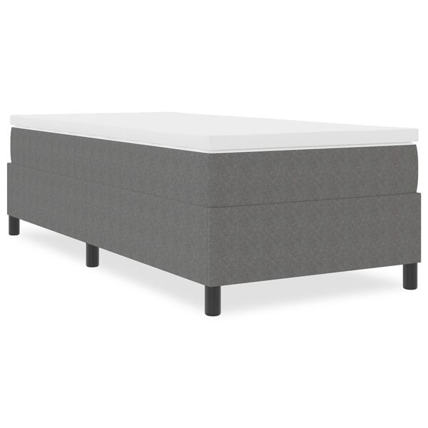 Lit à ressort vidaXL Gris clair 100x200 cm en tissu velours côtelé