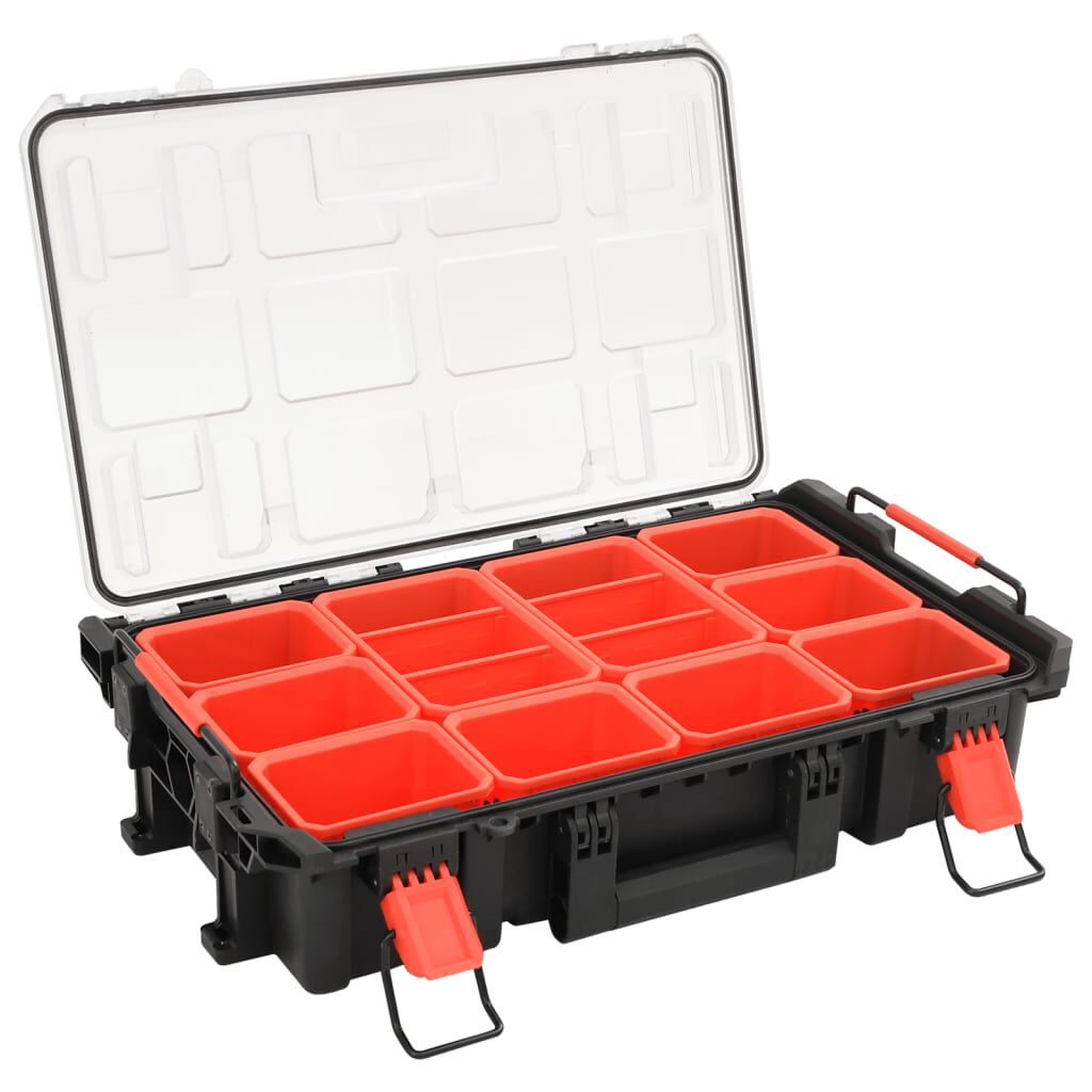 vidaXL Mallette de transport portable noir 55,5x34,5x13,5 cm PP