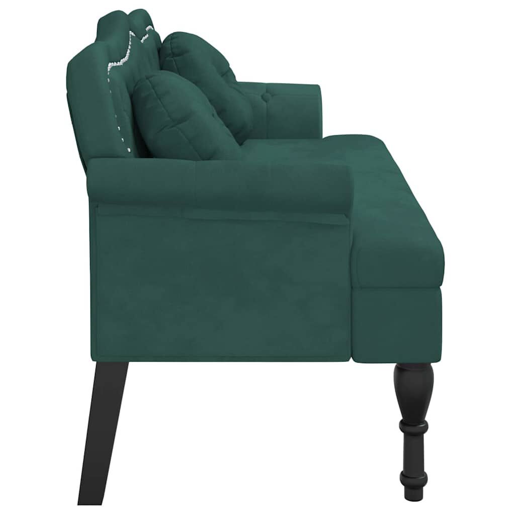 vidaXL Banc avec coussins vert foncé 120,5x65x75 cm velours