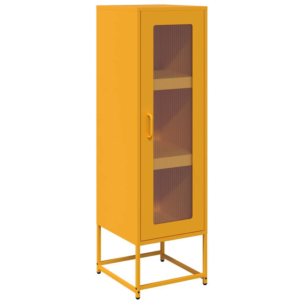vidaXL Buffet haut jaune moutarde 36x39x123 cm acier laminé à froid