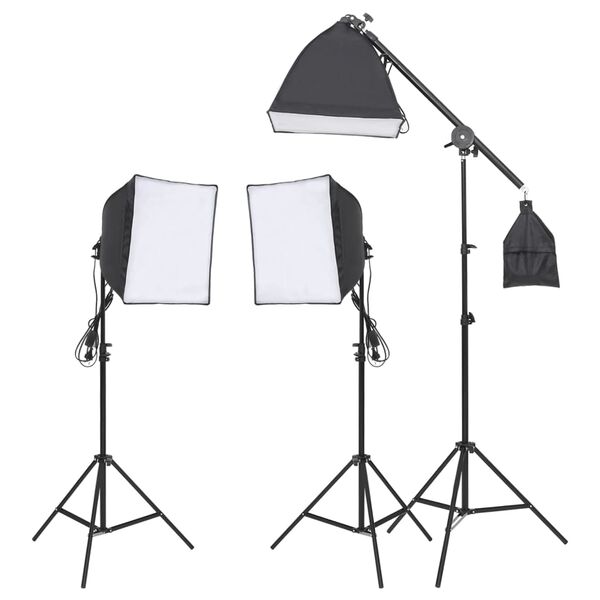 vidaXL Kit de studio photo avec éclairage et toile de fond