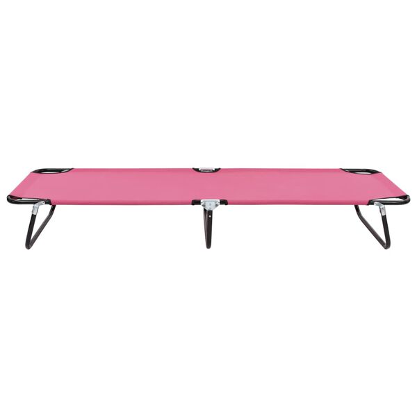vidaXL Chaise longue pliable acier rose